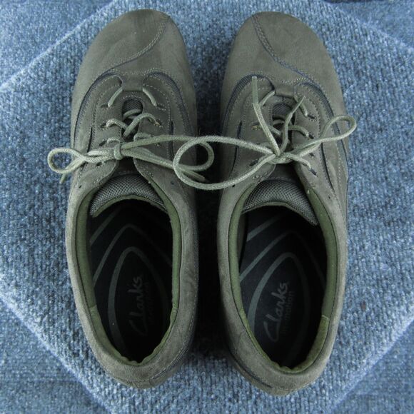 Clarks In-Motion Women Sneaker Shoes Size‎ 10 Medium Brown Leather Lace Up - Picture 6 of 10